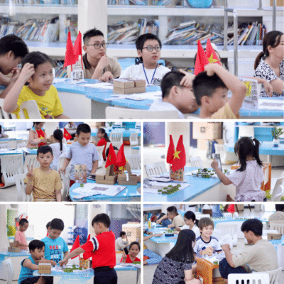 Các kỳ thủ nhí tập trung tư duy và cọ xát thực tế tại thư viện, chuẩn bị tâm lý vững vàng đăng ký tham gia Giải đấu Cờ Đông Sơn lần 2.