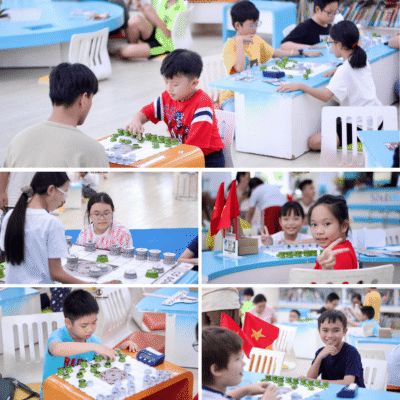 Các kỳ thủ nhí say sưa rèn luyện, cọ xát thực tế và làm quen đồng hồ tính giờ để chuẩn bị bứt phá tại Giải đấu Cờ Đông Sơn lần 2.