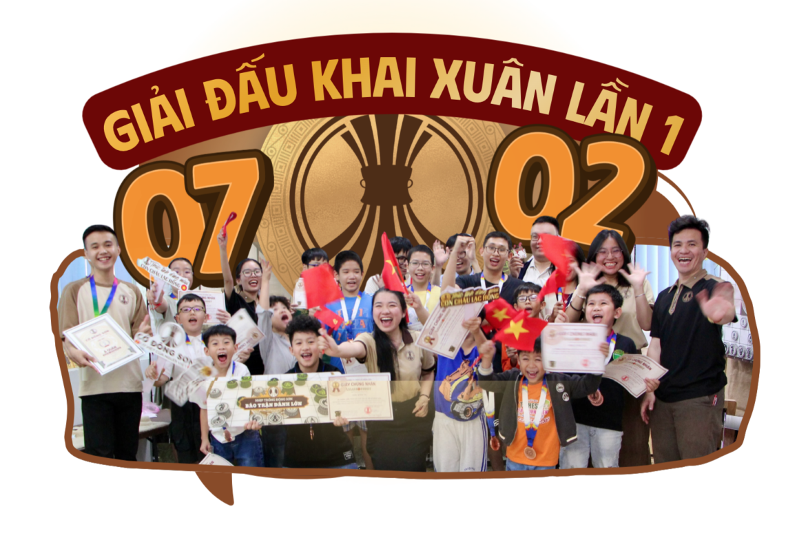 Tập thể kỳ thủ Cờ Đông Sơn hân hoan nhận thưởng tại giải thi đấu Khai Xuân lần 1 nhằm tích lũy điểm rèn luyện trên bảng xếp hạng.