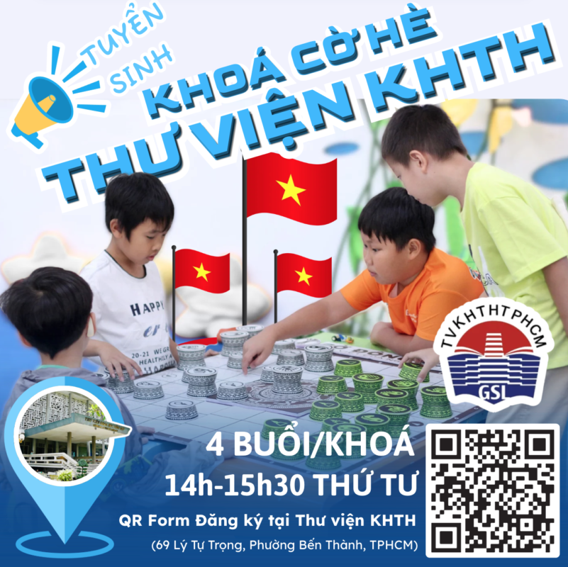 Lớp cờ hè tại Thư viện Khoa học Tổng hợp, không gian văn hóa lý tưởng để luyện tập và thăng hạng trên bảng xếp hạng Cờ Đông Sơn.