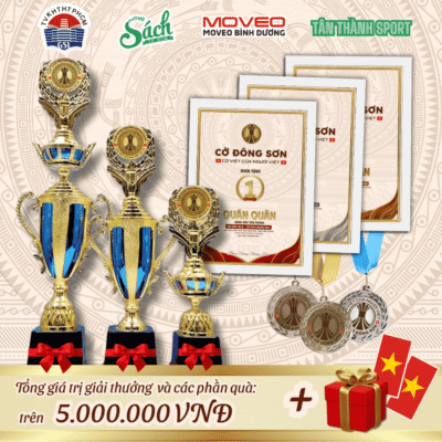 Cúp vô địch, huy chương, giấy khen và các phần quà với tổng trị giá hơn 5 triệu đồng tại Giải đấu Cờ Đông Sơn lần 3, Cup Khởi Nguồn 2026.