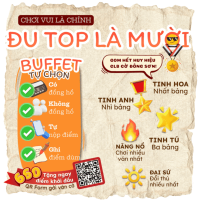 Thông tin chi tiết về thể lệ thi đấu tự chọn và hệ thống huy hiệu danh giá của Cờ Đông Sơn tại sự kiện Hobby Horizon Singularity 2026.